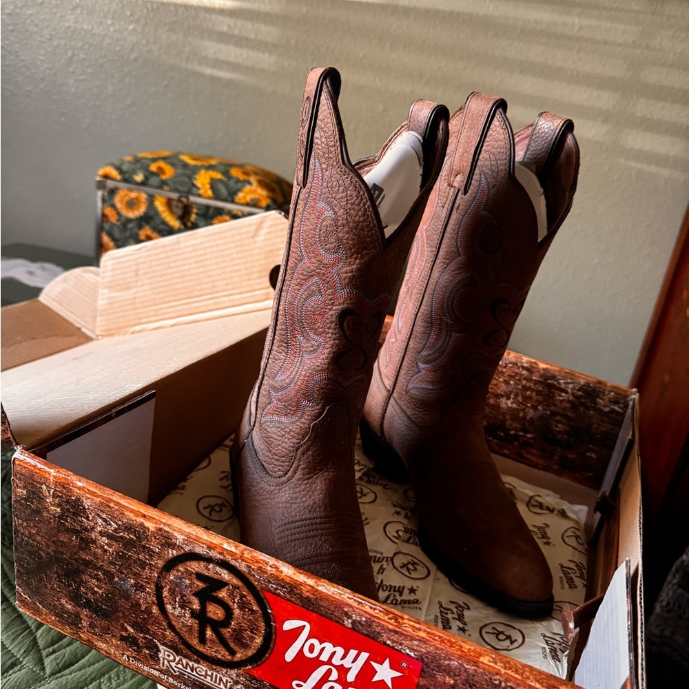Tony Lama Rich Brown Leather Boots